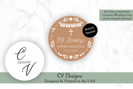 Cielito Lindo Baptism Any Occasion Stickers, 1.5", 2", or 3" Round