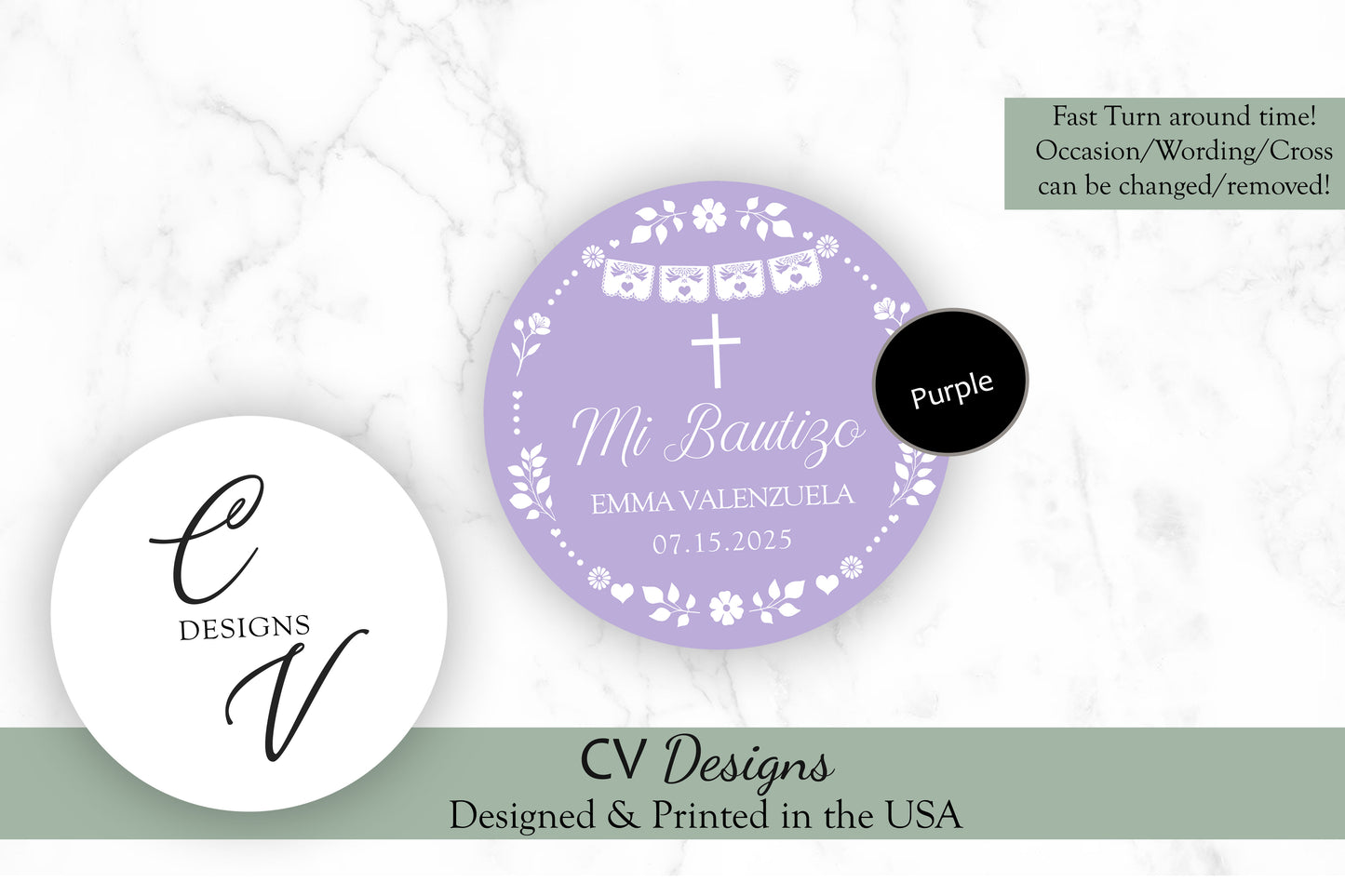 Cielito Lindo Baptism Any Occasion Stickers, 1.5", 2", or 3" Round