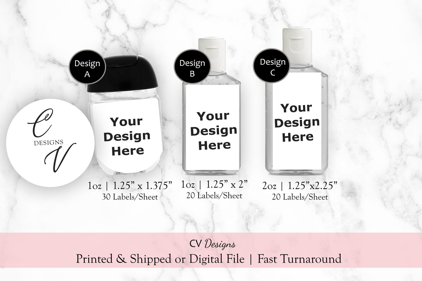 Custom Design Hand Sanitizer Labels