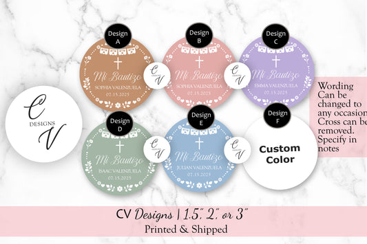 Cielito Lindo Baptism Any Occasion Stickers, 1.5", 2", or 3" Round