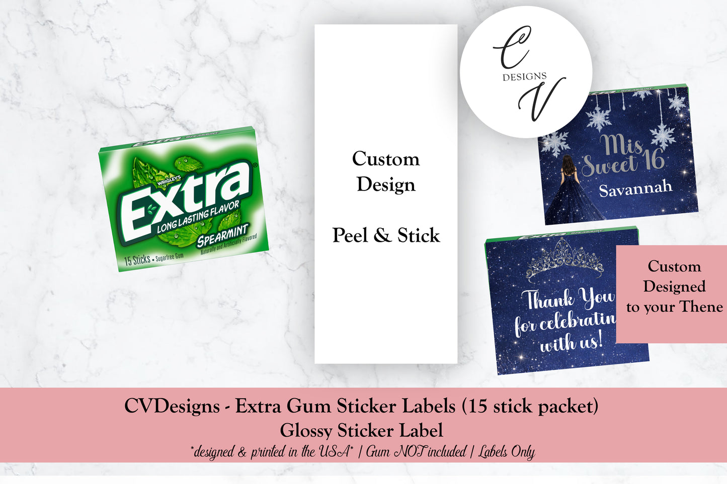 Custom Design Extra Gum Labels