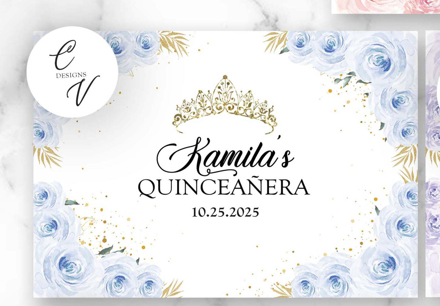 Quinceanera Large and Small Cider Labels