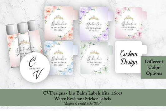 Quinceanera Lip Balm Labels