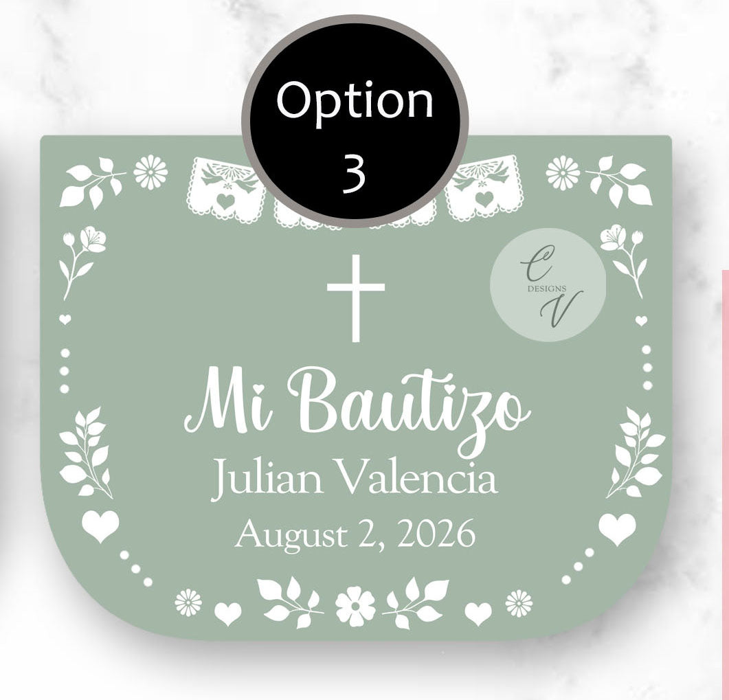 Pure B Custom Cielito Lindo Baptism Hand Sanitizer Labels