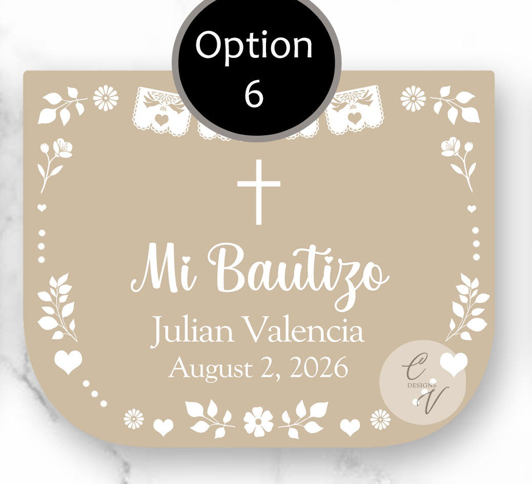 Pure B Custom Cielito Lindo Baptism Hand Sanitizer Labels
